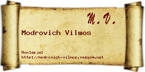 Modrovich Vilmos névjegykártya